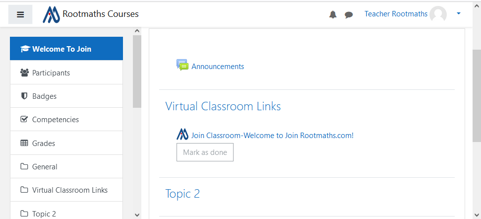 Virtual classroom links image